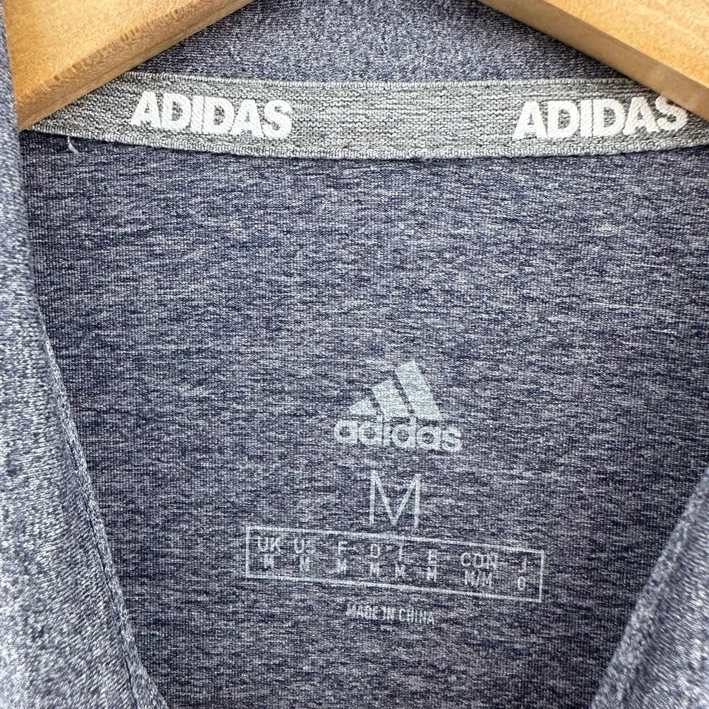 Adidas Golf Polo Shirt Every‎ Shot Live TV Gray Performance Mens M Retro Preppy
